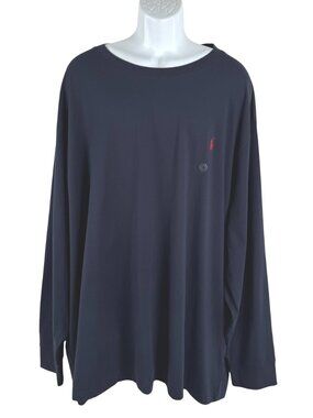 Polo Ralph Lauren Tee Shirt Mens 4XB Blue Long Sleeve Cotton NWT TP-3852